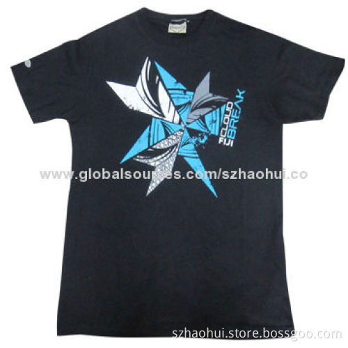 Custom design men's round neck cotton t-shirt, OEM manufacturer